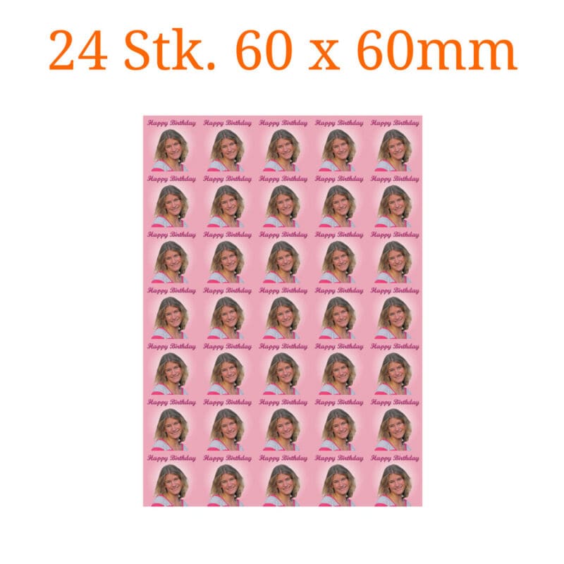 Essbare Bilder für Kleingebäck quadratisch 60 x 60mm