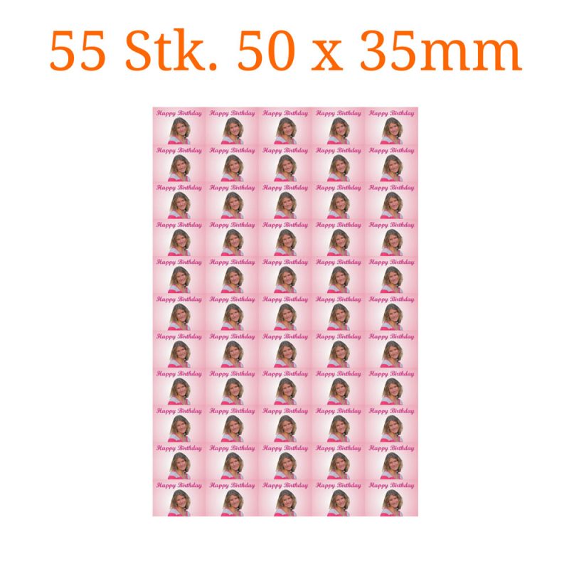 55 Stück essbare Bilder rechteckig 50 x 35mm