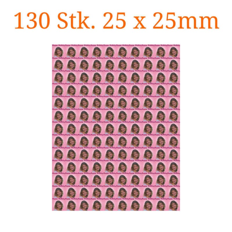 130 Stück essbare Aufleger quadratisch 25 x 25mm