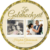 Hochzeit & Gold & Silber rund