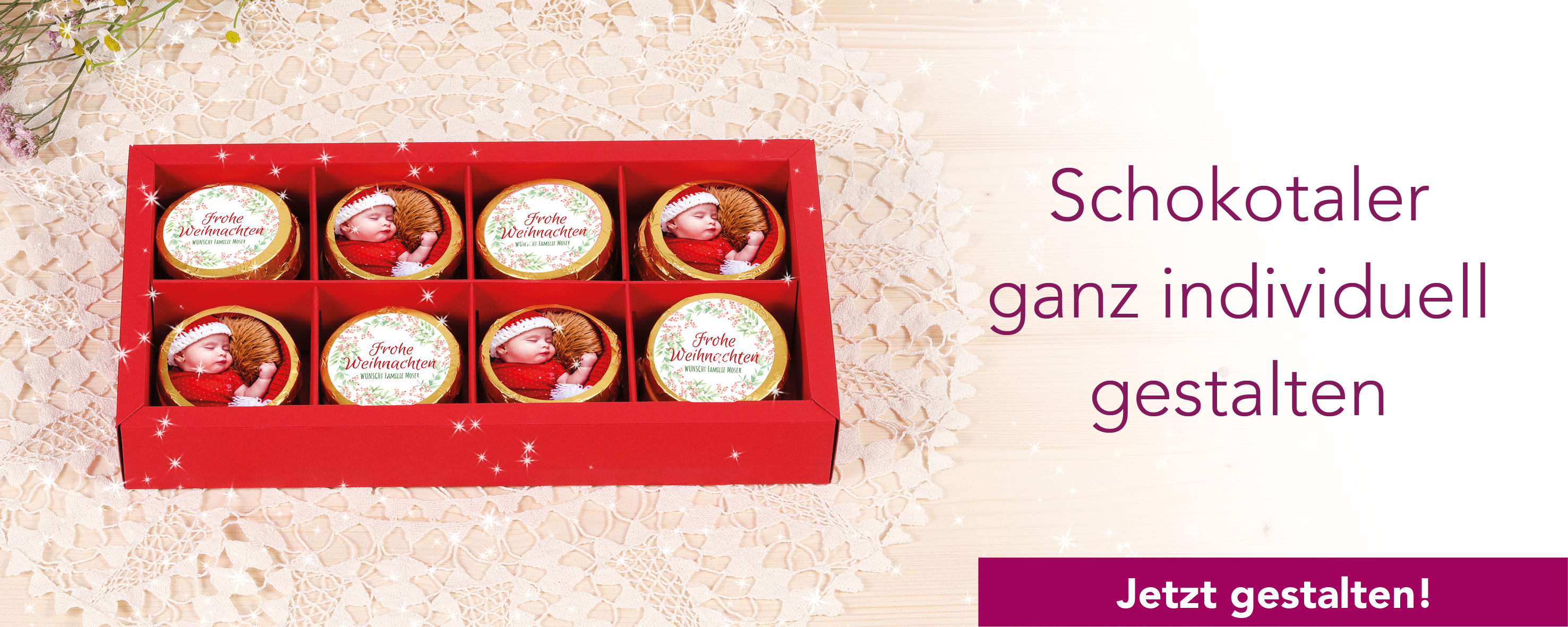Schokotaler Banner Weihnachten