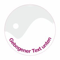Essbares Bild mit gebogenem Text unten