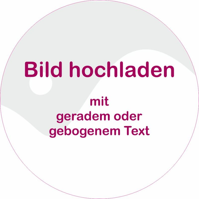 Produktbild rund mit geradem oder gebogenem Text