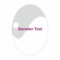 Produktbild oval Hochformat mit geradem Text