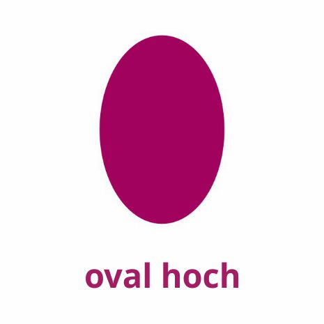 Auswahl Form oval Hochformat mit Text