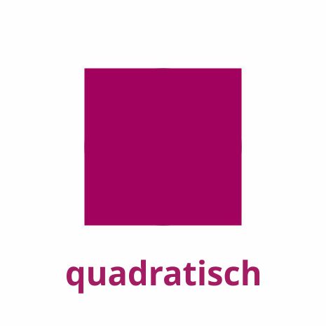 Auswahl Form quadratisch mit Text