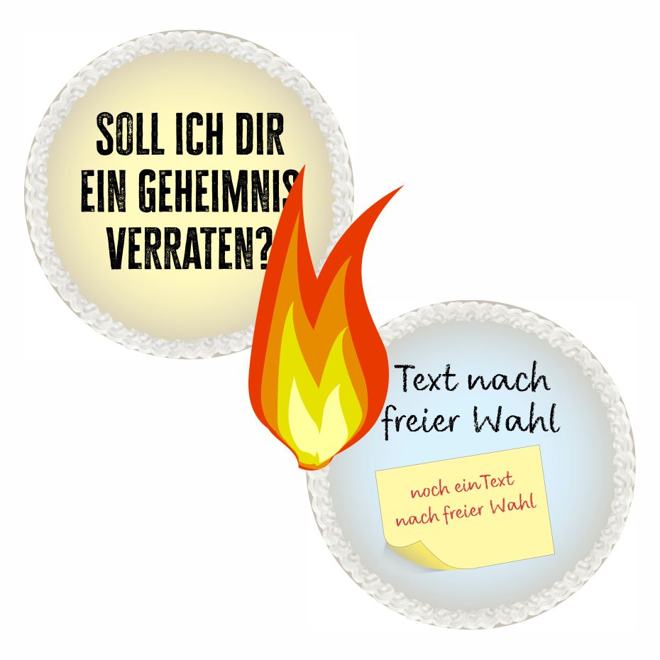 Burn away cake essbare Bilder Design rund 02