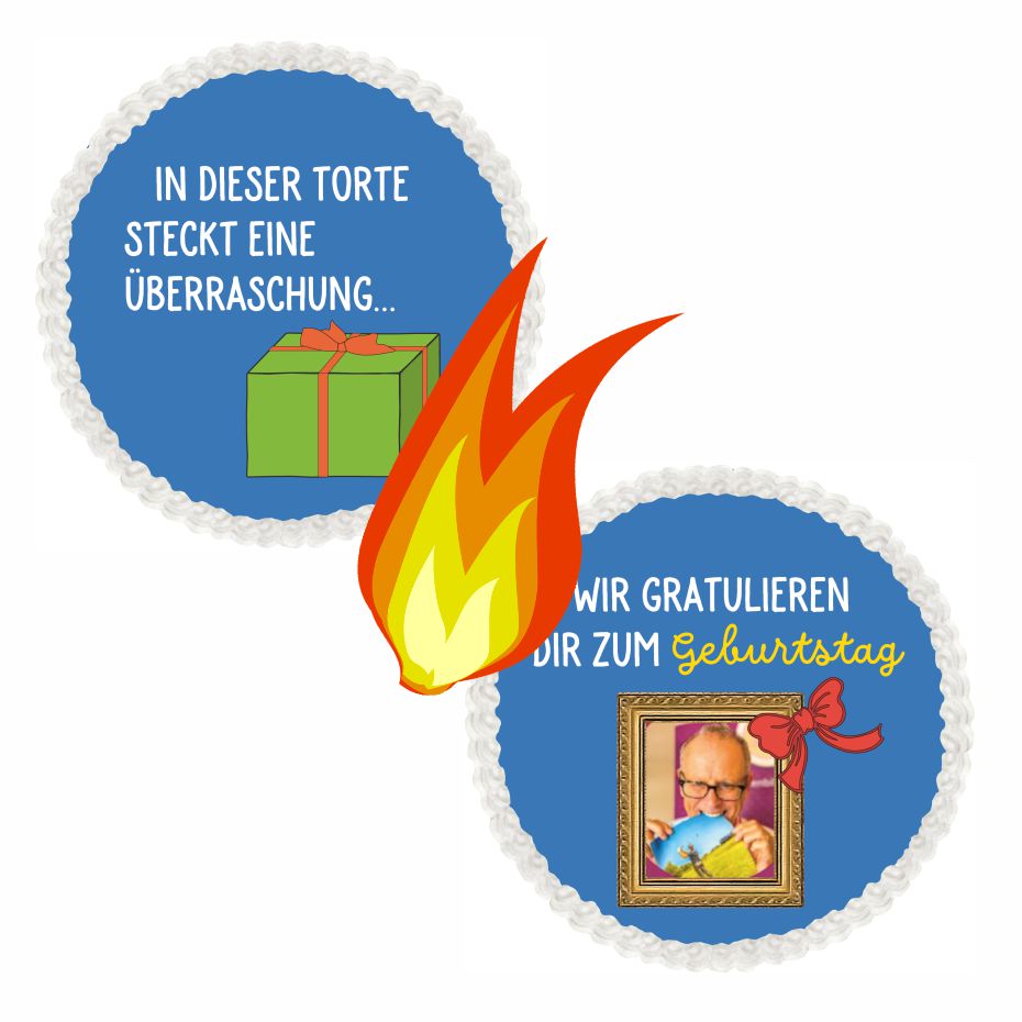 Burn away cake essbare Bilder Design rund 03