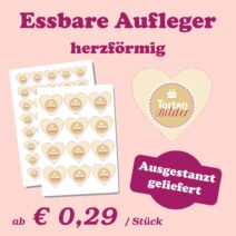 Essbare Bilder für Kleingebäck herzförmig