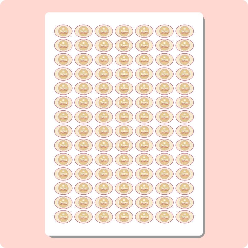 Essbare Aufleger oval 30 x 20mm, 98 Stück pro Druckbogen