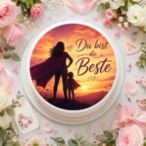 Tortenbild „Du bist die Beste“ – Superheld Mama Design