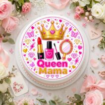 Queen Mama Tortenbild Essbar Glamour Krone Beauty Design Muttertag
