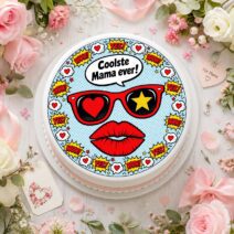 Coolste Mama ever Tortenbild Essbar Pop Art Comic Design Muttertag