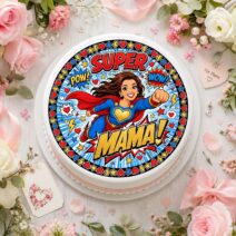 Super Mama Tortenbild Essbar Superheld Comic Design Muttertag