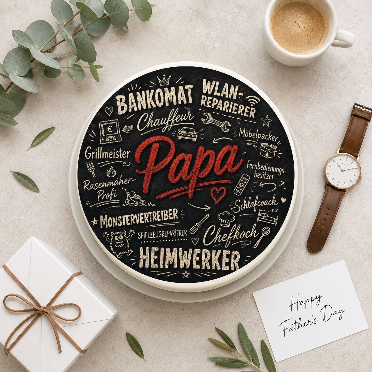 Vatertag rund Papa der Alleskönner