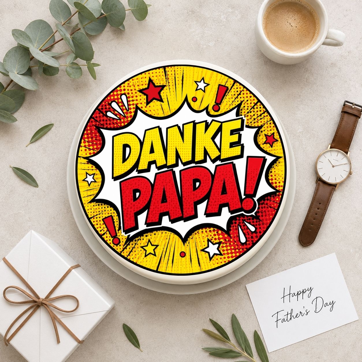 Vatertag rund Danke Papa Pop-Art