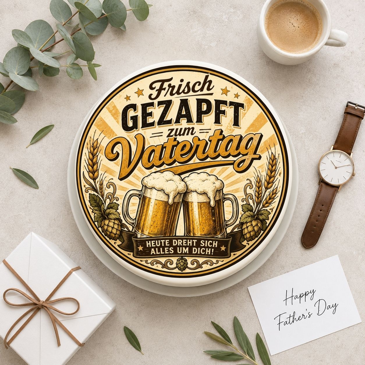 Vatertag rund Frisch Gezapft zum Vatertag