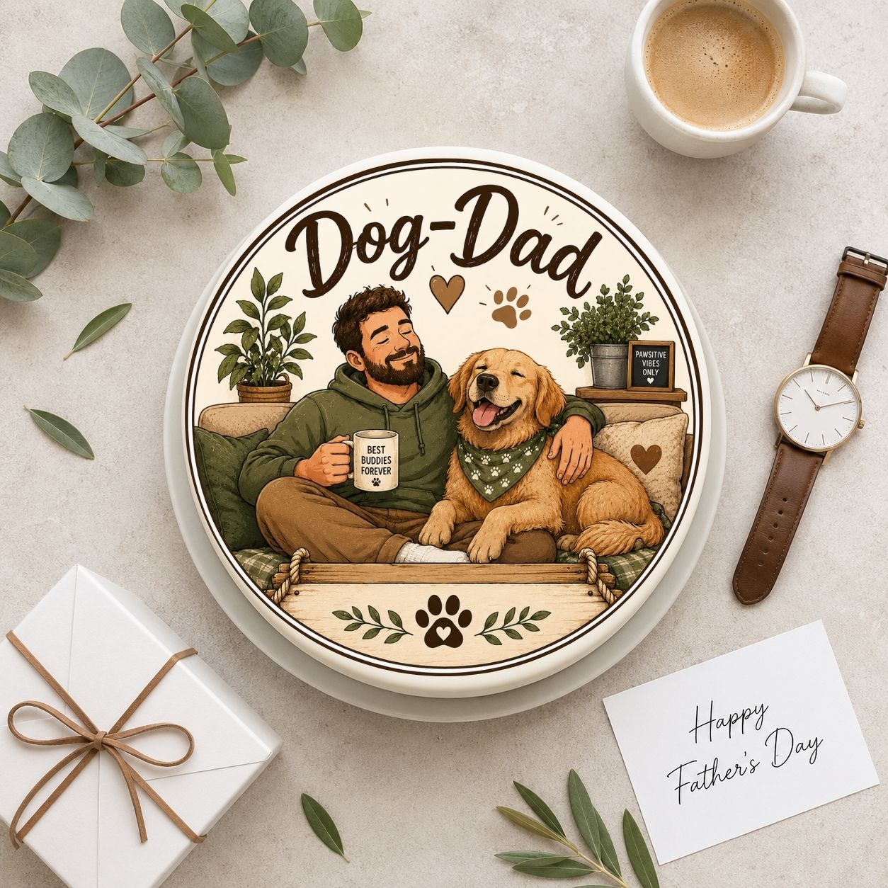 Vatertag rund Dog-Dad