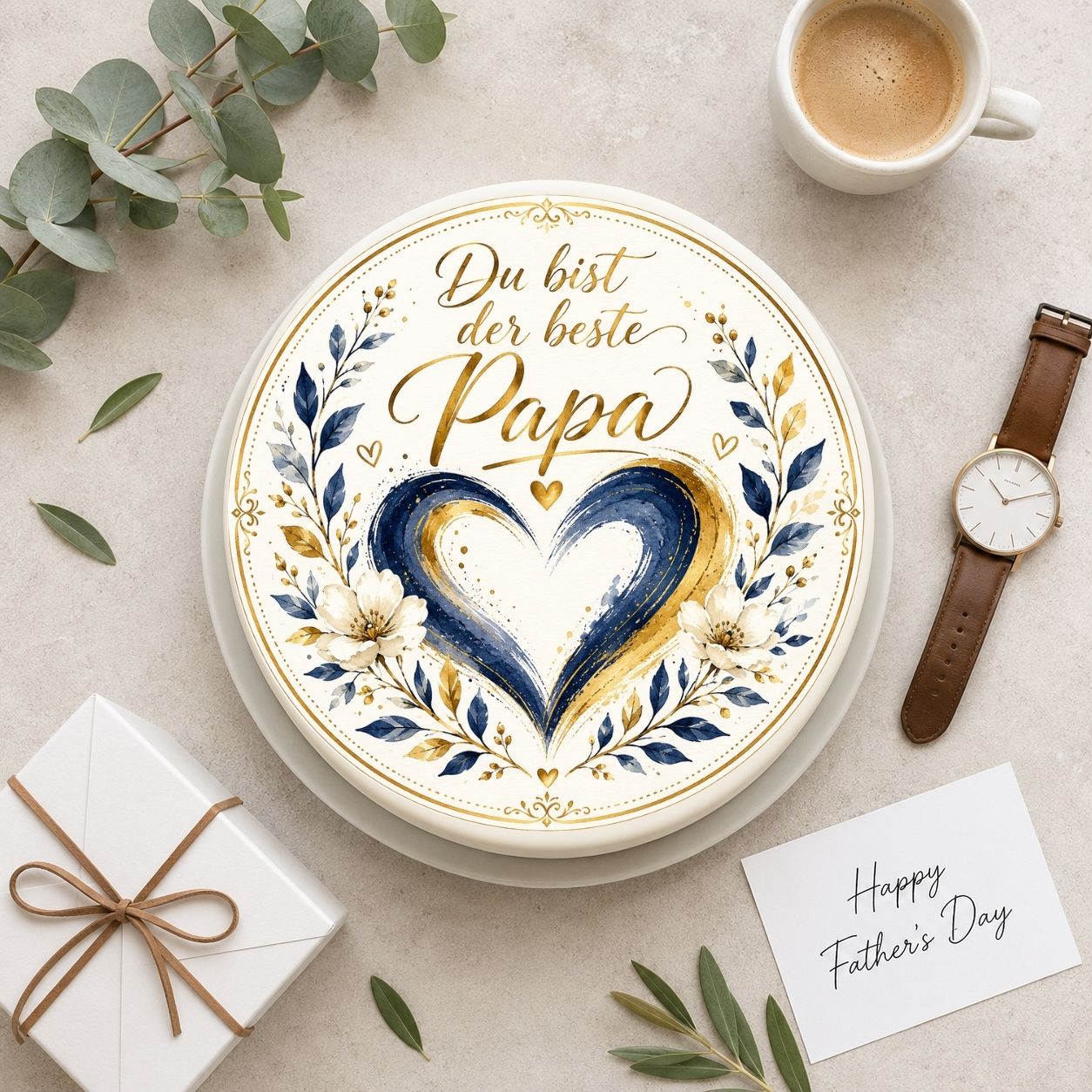 Vatertag rund Du bist der beste Papa Herz